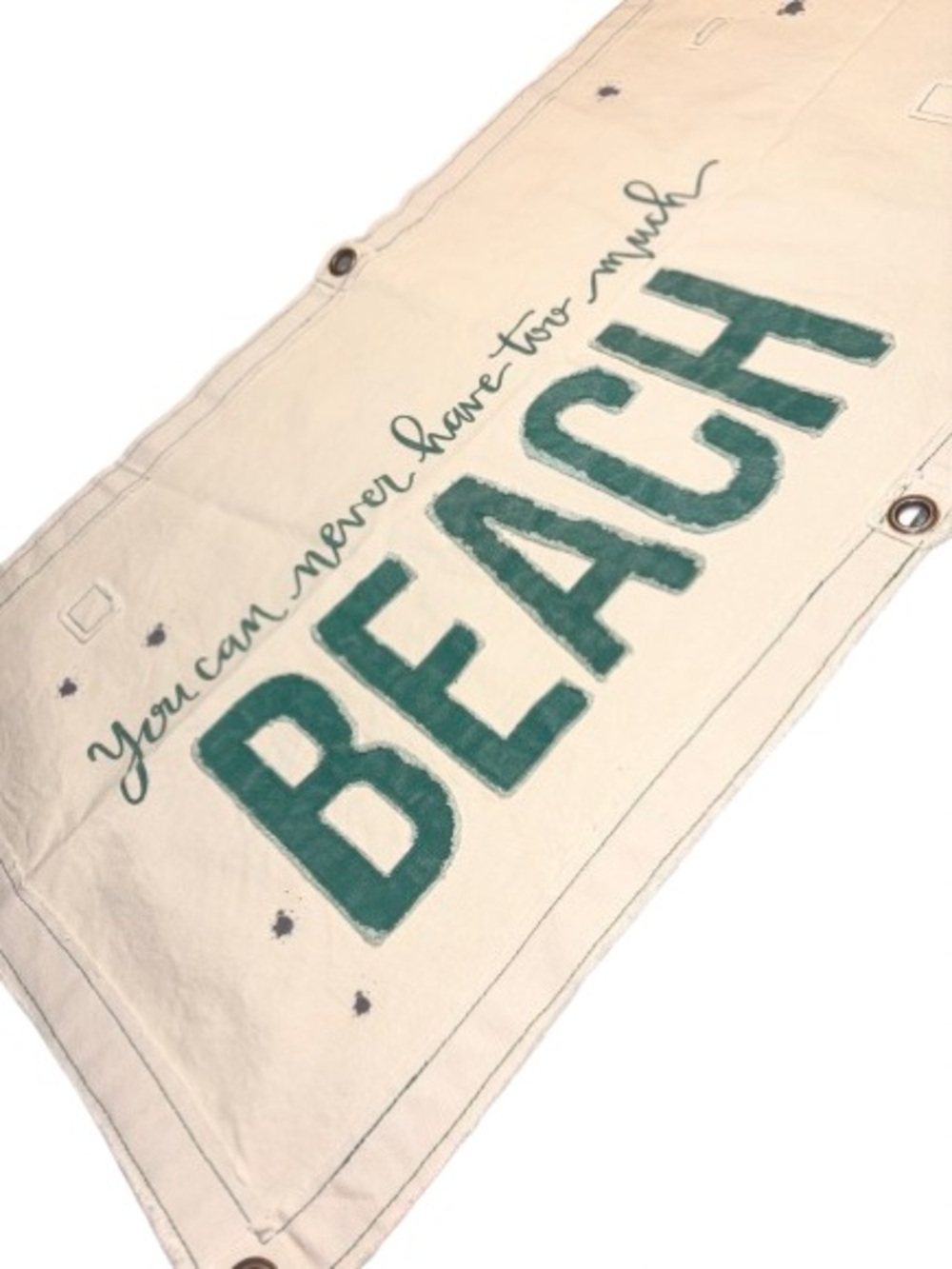 Starboard Home "You Can Never Have Too Much Beach" canvas wall banner 21” 41” - Picture 2 of 11